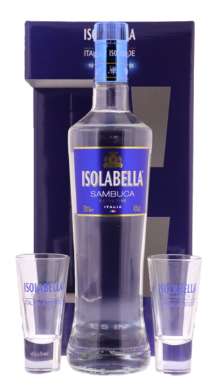 Image sur Isolabella Sambuca + 2 Verres 40° 0.7L