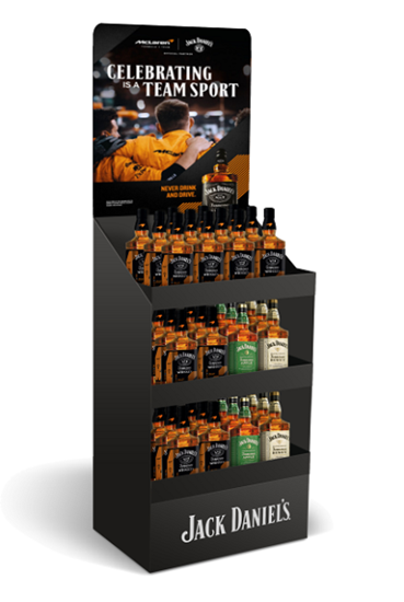 Image sur Display 36 Jack Daniel's 70 cl Mix (24 Old N°7 McLaren Edition, 6 Honey, 6 Apple) 38.33° 25.2L