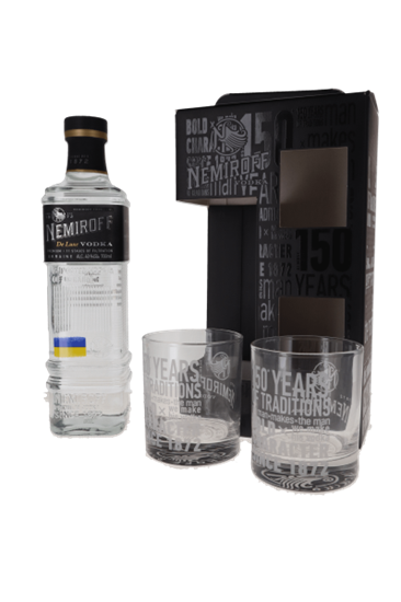 Image sur Nemiroff De Luxe Vodka + 2 Verres 40° 0.7L